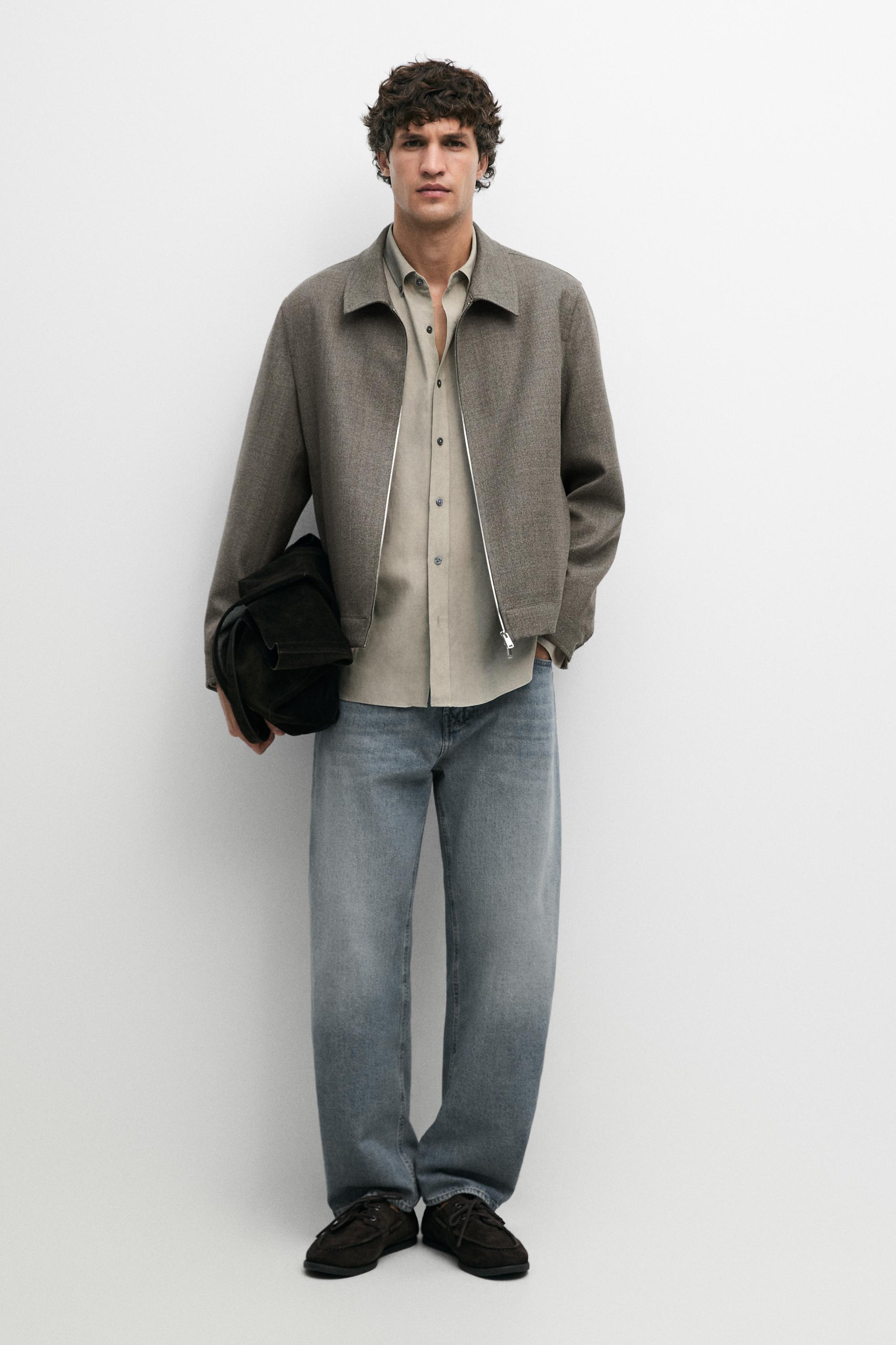 100% wool structured jacket — Gray green