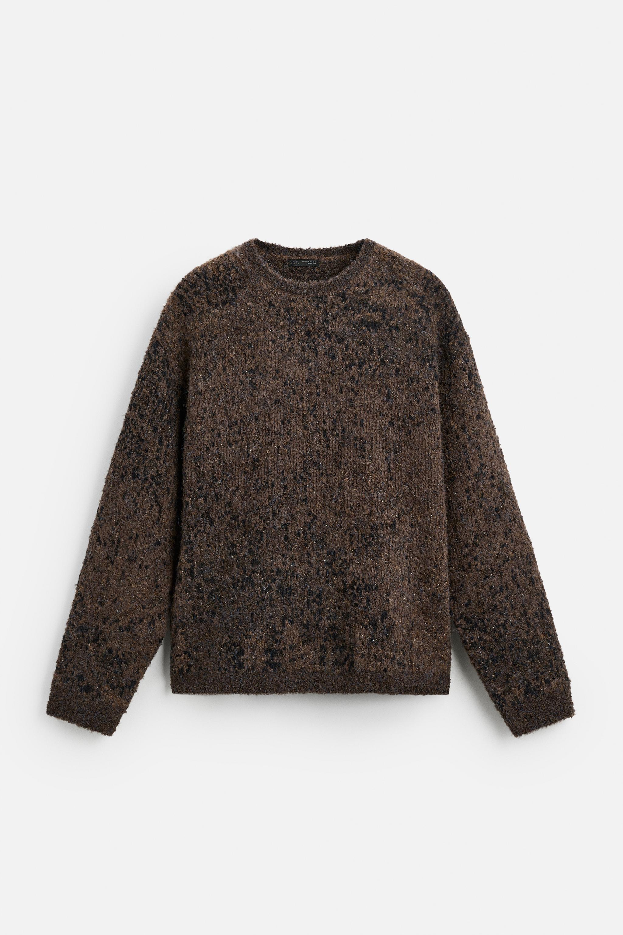PIXELATED JACQUARD SWEATER - Brown | ZARA United States