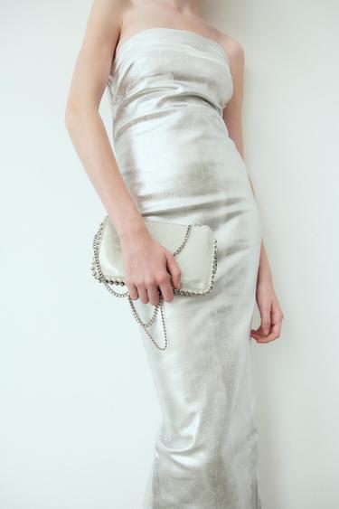 CARTERA BANDOLERA TACHAS - Plata de Zara
