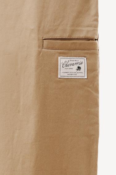 Zara WILLY CHAVARRIA X ZARA WIDE FIT CHINO PANTS - Beige
