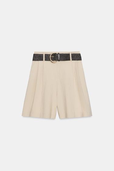 برمودا بنسات وحزام - بيج الخاص بـ Zara