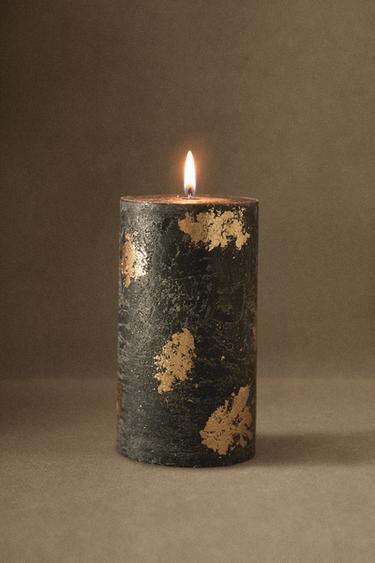 WINTER CYPRESS LARGE CYLINDER SCENTED CANDLE - whisky by Zara