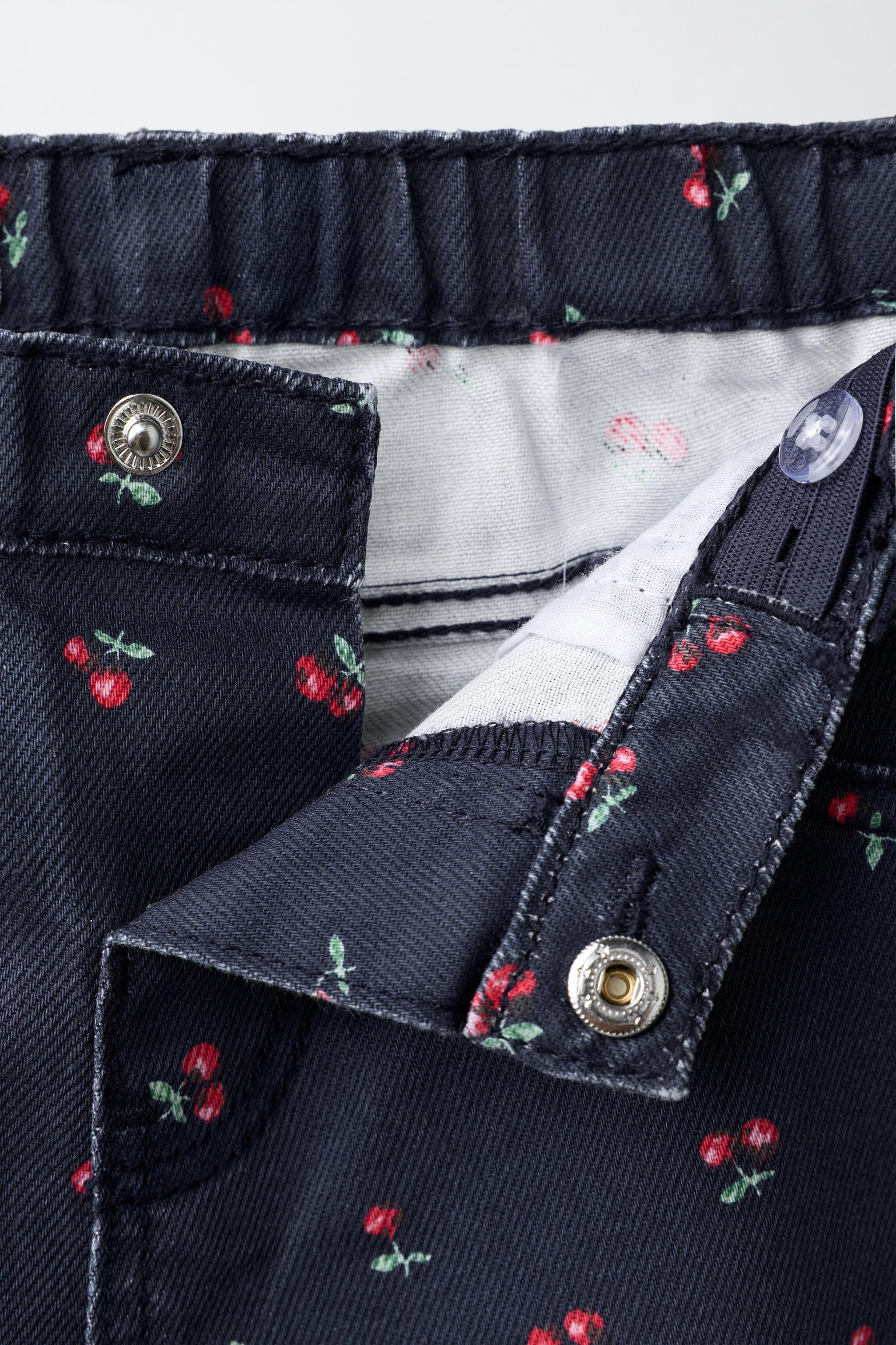 Детские джинсы Zara CHERRY PRINT TWILL CULOTTES — фото 4