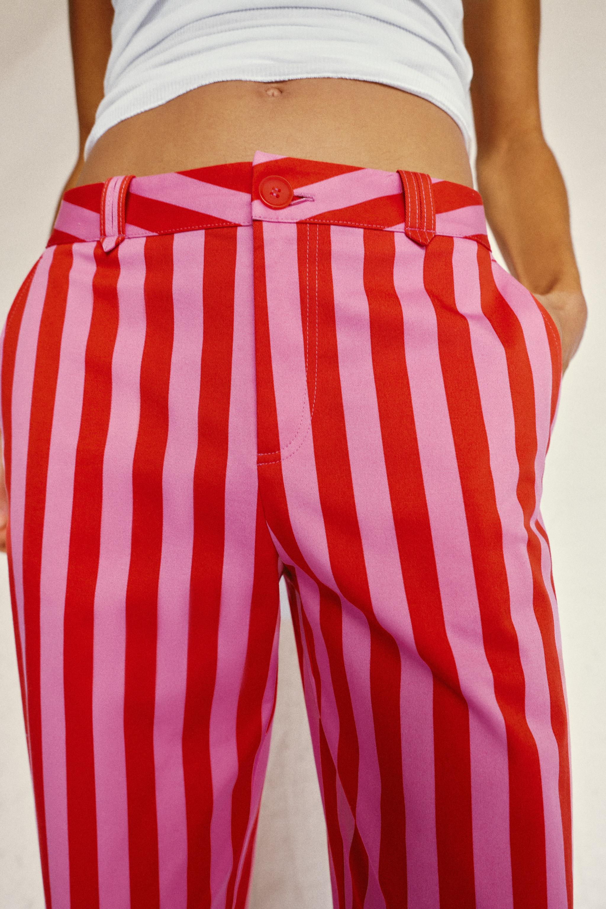 Zara ÇİZGİLİ CHINO PANTOLON görsel 3