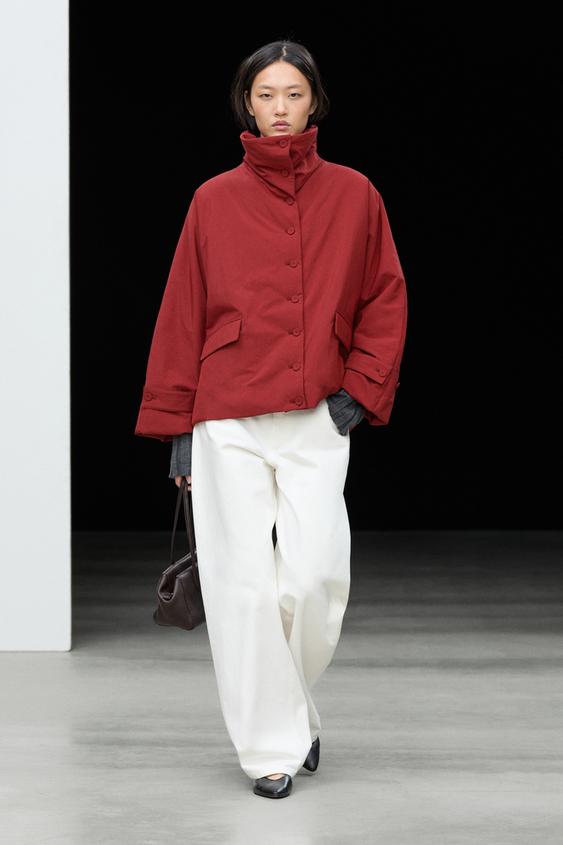Zara Short lightweight quilted jacket - Intense red - Image 0