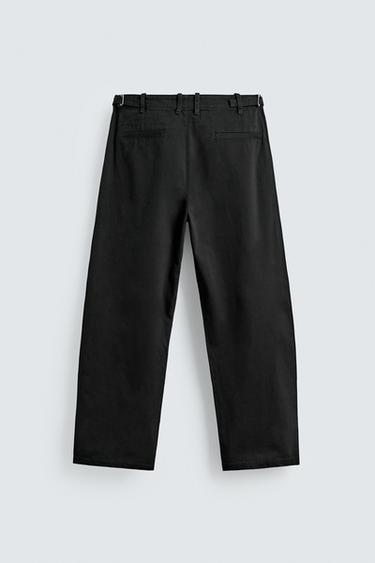 RELAXED BALLOON FIT PLEATED TROUSERS - Black by Zara - Image 7