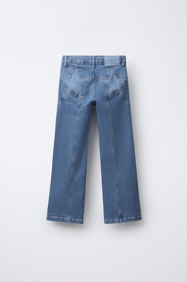 JEANS BOOTCUT À PIÈCES ÉTOILES - Bleu de Zara - Image 1