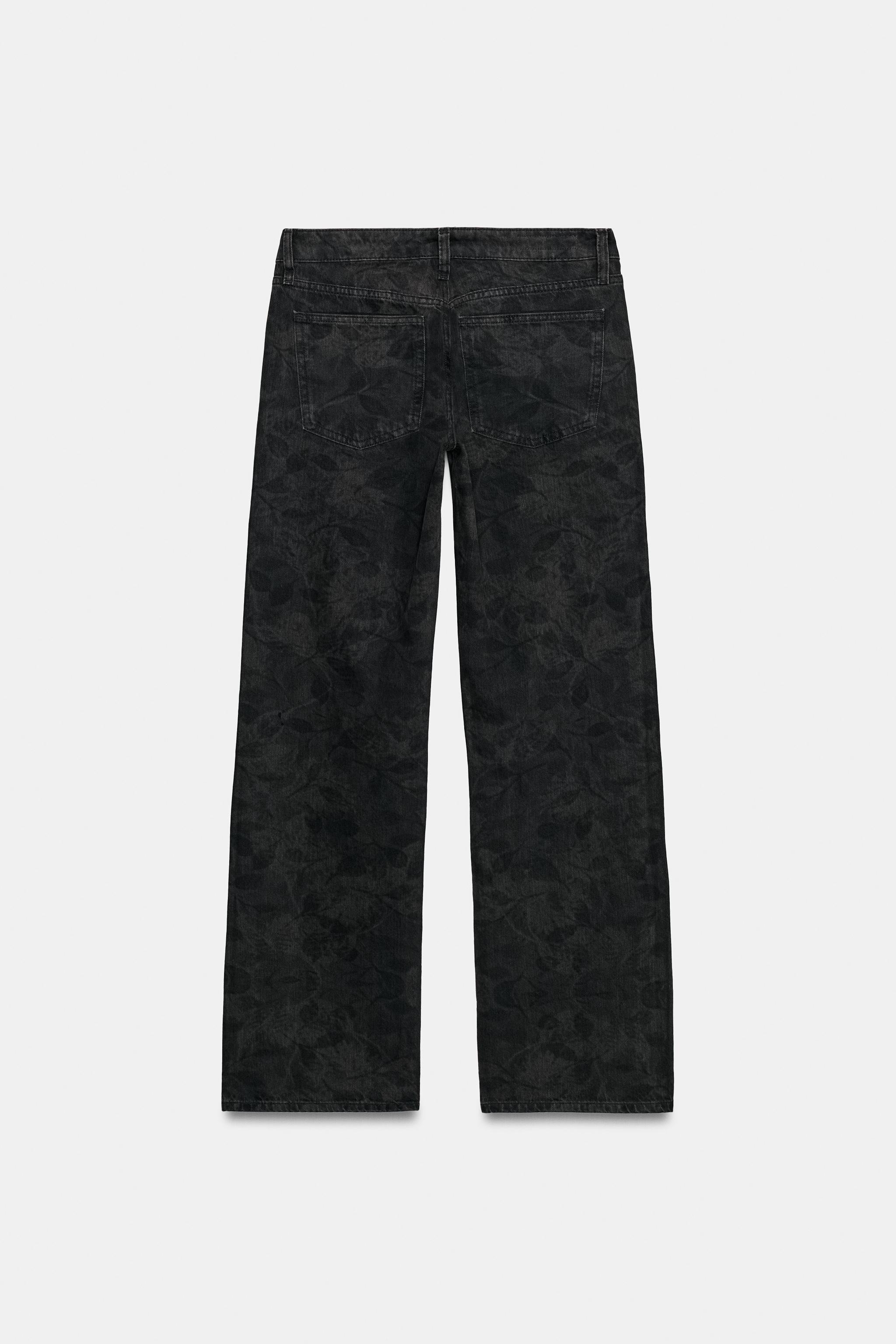 TRF PRINTED LOW-RISE WIDE LEG FIT JEANS