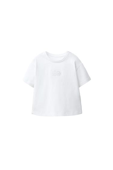 EMBROIDERED PLAIN T-SHIRT - White by Zara
