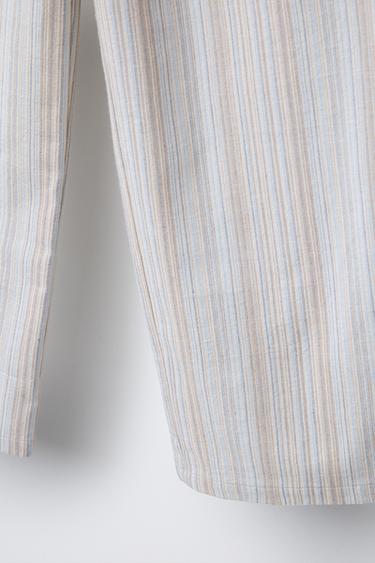 PANTALON DROIT À RAYURES - Bleu clair de Zara - Image 3
