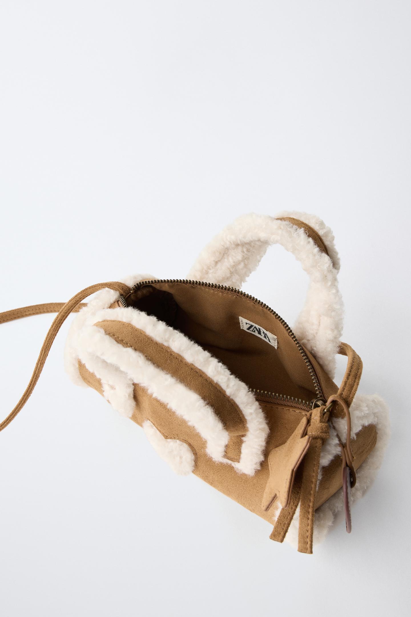 Детская сумка Zara Shearling Bag with Charms, цвет: Коричневый — фото 4