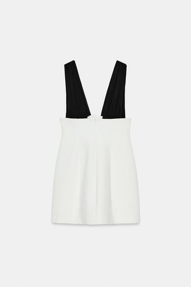 ROBE COURTE BIMATIÈRE - Blanc / Noir de Zara - Image 6
