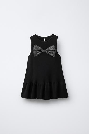 VESTIDO PUNTO LAZO BRILLOS - Negro de Zara - Imagen 0
