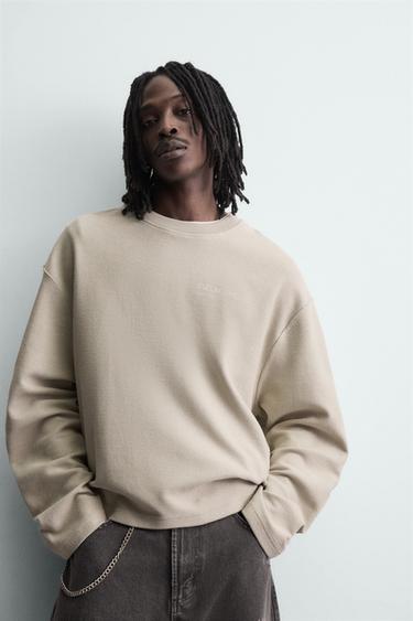 TEXTURED PRINT SWEATSHIRT - Sand by Zara - Image 5