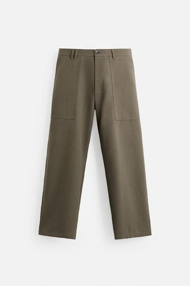 RELAXED FIT TROUSERS WITH POCKETS - Khaki by Zara - Image 7