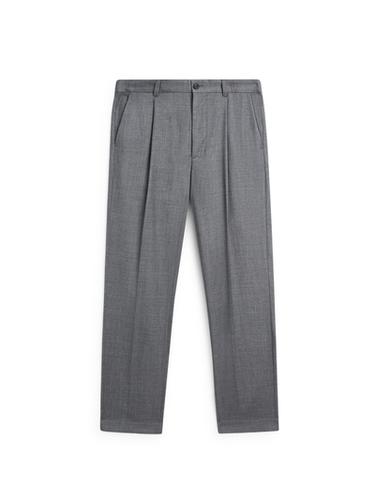 Pantalón relaxed fit detalle pinza lana - Gris de Zara