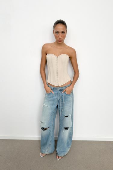 TOP STYLE CORSET - Beige de Zara