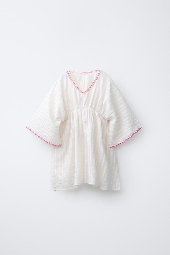 KAFTAN COM BRILHOS E CONTRASTE - Cru da Zara - Imagem 0