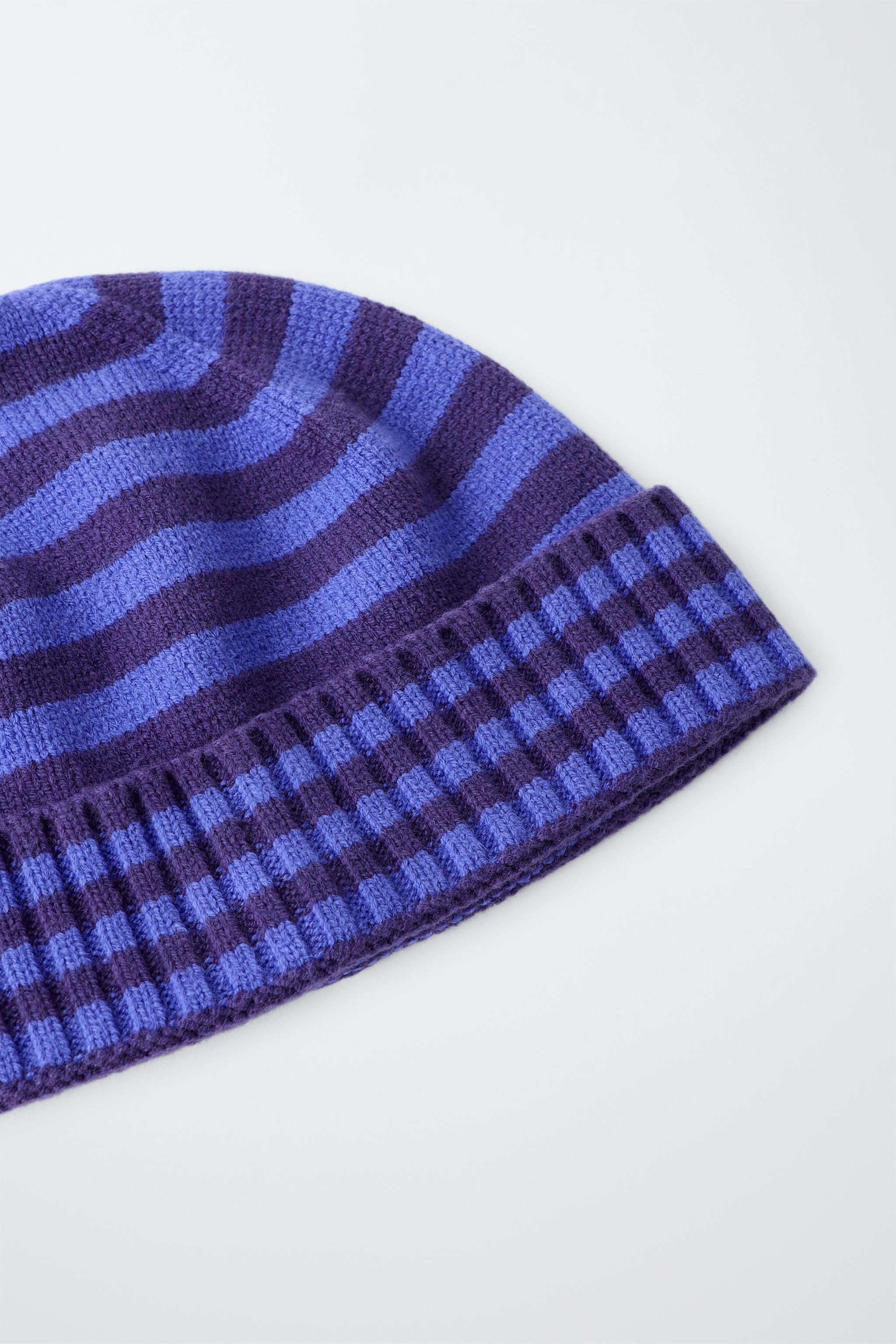 BONNET EN MAILLE À RAYURES 0FR. PARIS X ZARA