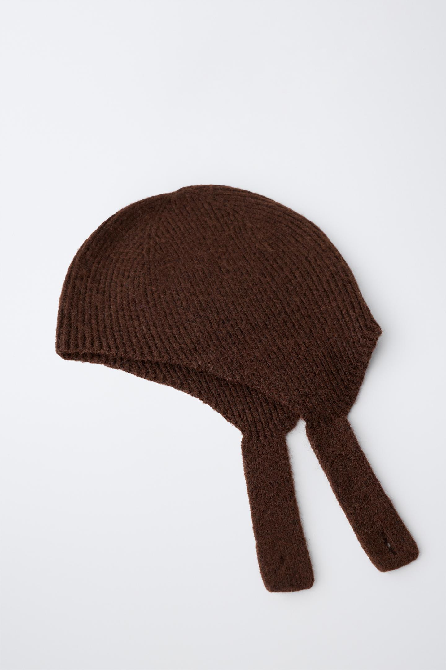 Детские головные уборы Zara Knit Bonnet, цвет: Коричневый — фото 3