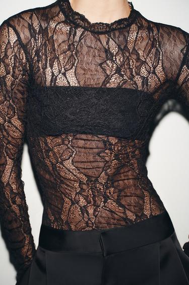 BODY EN DENTELLE - Noir de Zara - Image 1