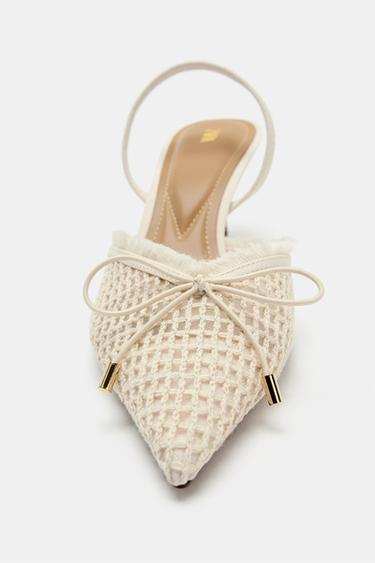 SLINGBACK SHOES WITH BOW - White by Zara - Image 4