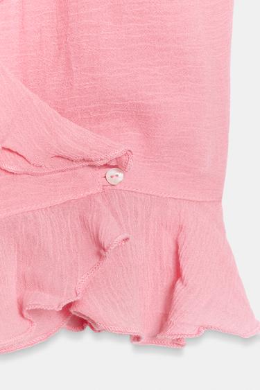 CROSSOVER RUFFLE TOP - Pink by Zara - Image 6