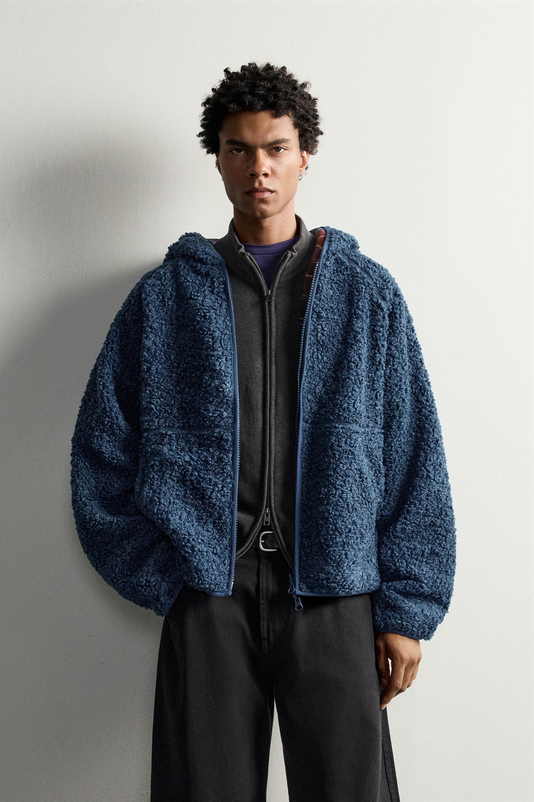 REVERSIBLE CHECK SHEARLING JACKET
