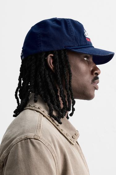 WASHED EMBROIDERED CAP - Blue by Zara - Image 1