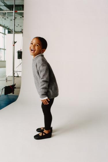 LEGGINGS MIT RIB UND ETIKETT - Schwarz von Zara