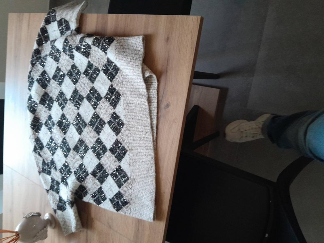 ARGYLE SEQUIN KNIT SWEATER - Image 2