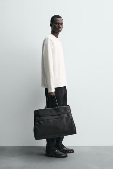 LONG SLEEVE SEAM T-SHIRT - Oyster-white de Zara - Image 3