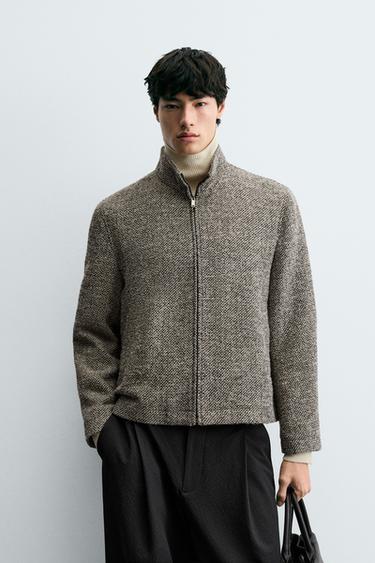 BOUCLÉ TEXTURE OVERSHIRT - Light grey by Zara