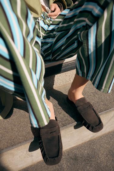 БЫЛҒАРЫ ӨКШЕСІ АШЫҚ ЛОФЕР - Қоңыр шоколад Zara компаниясынан