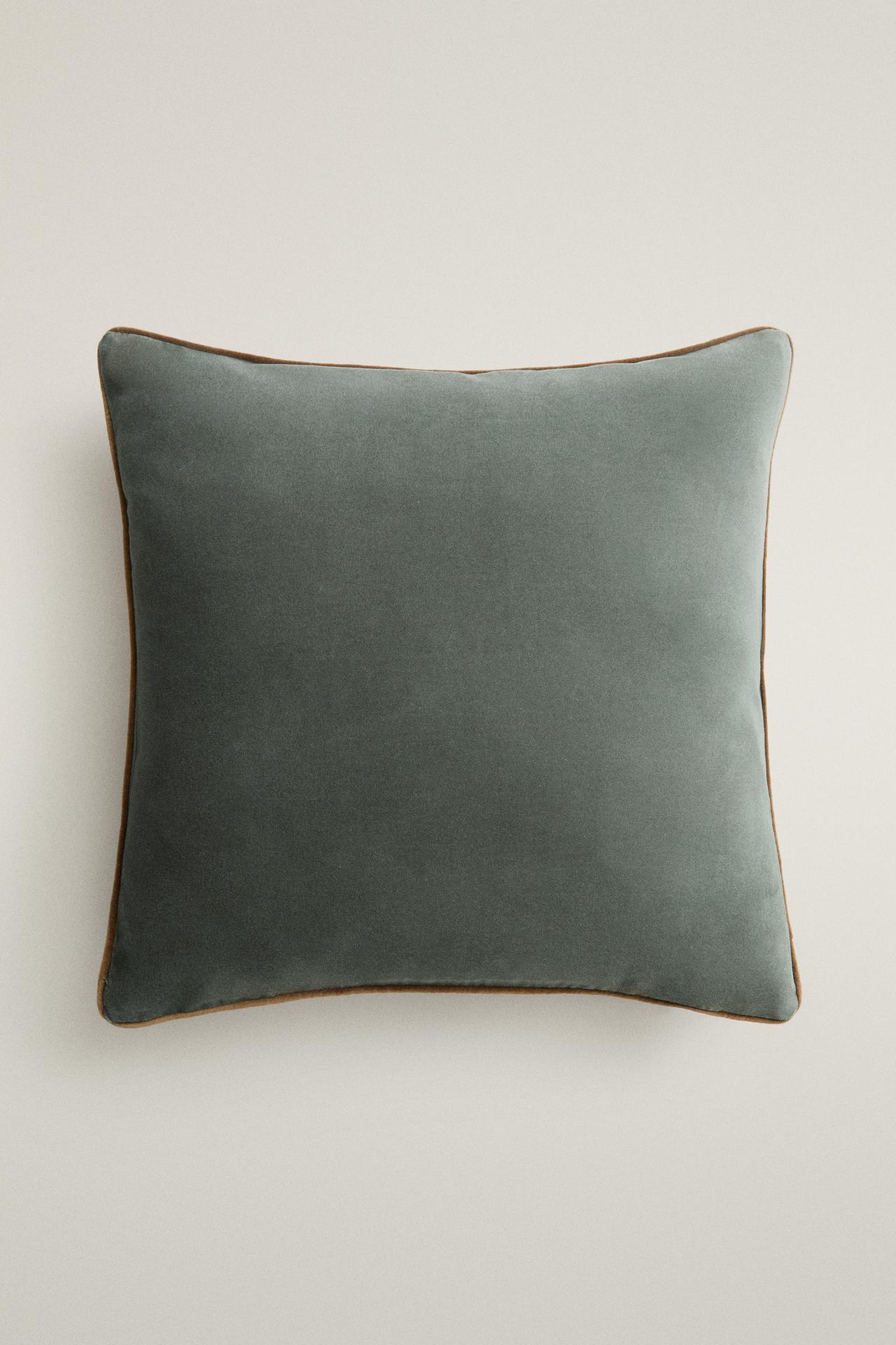 VELVET THROW PILLOW COVER — Blue