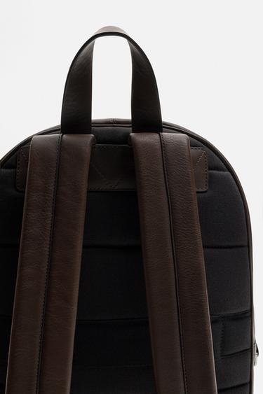 LEATHER BACKPACK - Brown by Zara - Image 4