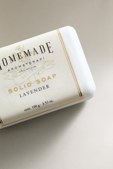 (100 G) LAVENDER SOLID SOAP - White / Pink by Zara - Image 3
