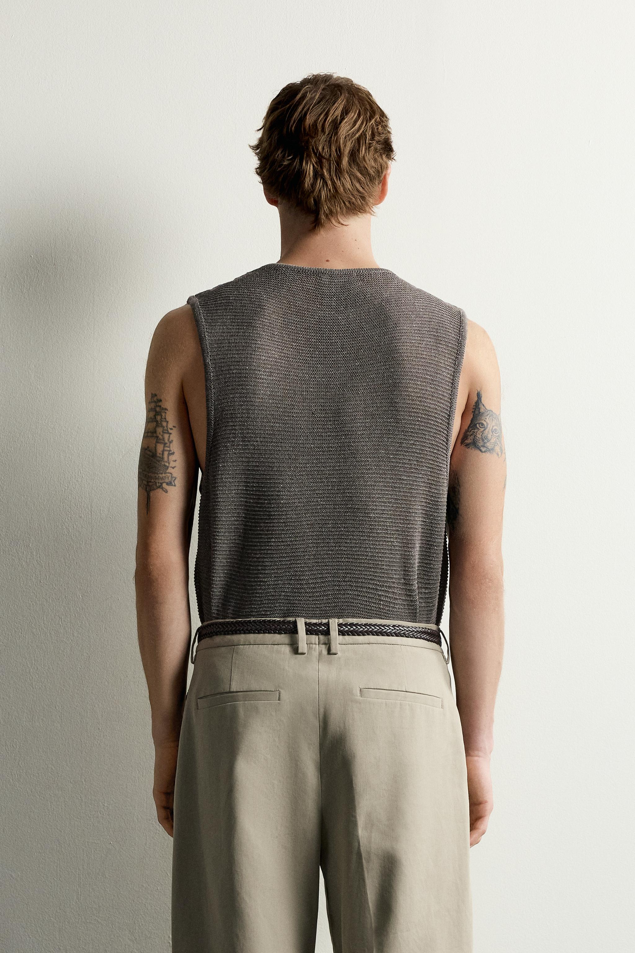 T-SHIRT TANK EN MAILLE RELAXED FIT