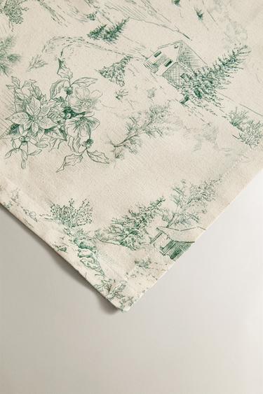 NAPPE COTON TOILE DE JOUY NOËL - Vert de Zara - Image 2