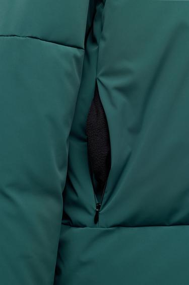 WATER-RESISTANT AND WINDPROOF COLOR BLOCK DOWN FEATHER PUFFER JACKET WITH DETACHABLE HOODIE RECCO® SYSTEM SKI COLLECTION - Green by Zara - Image 6