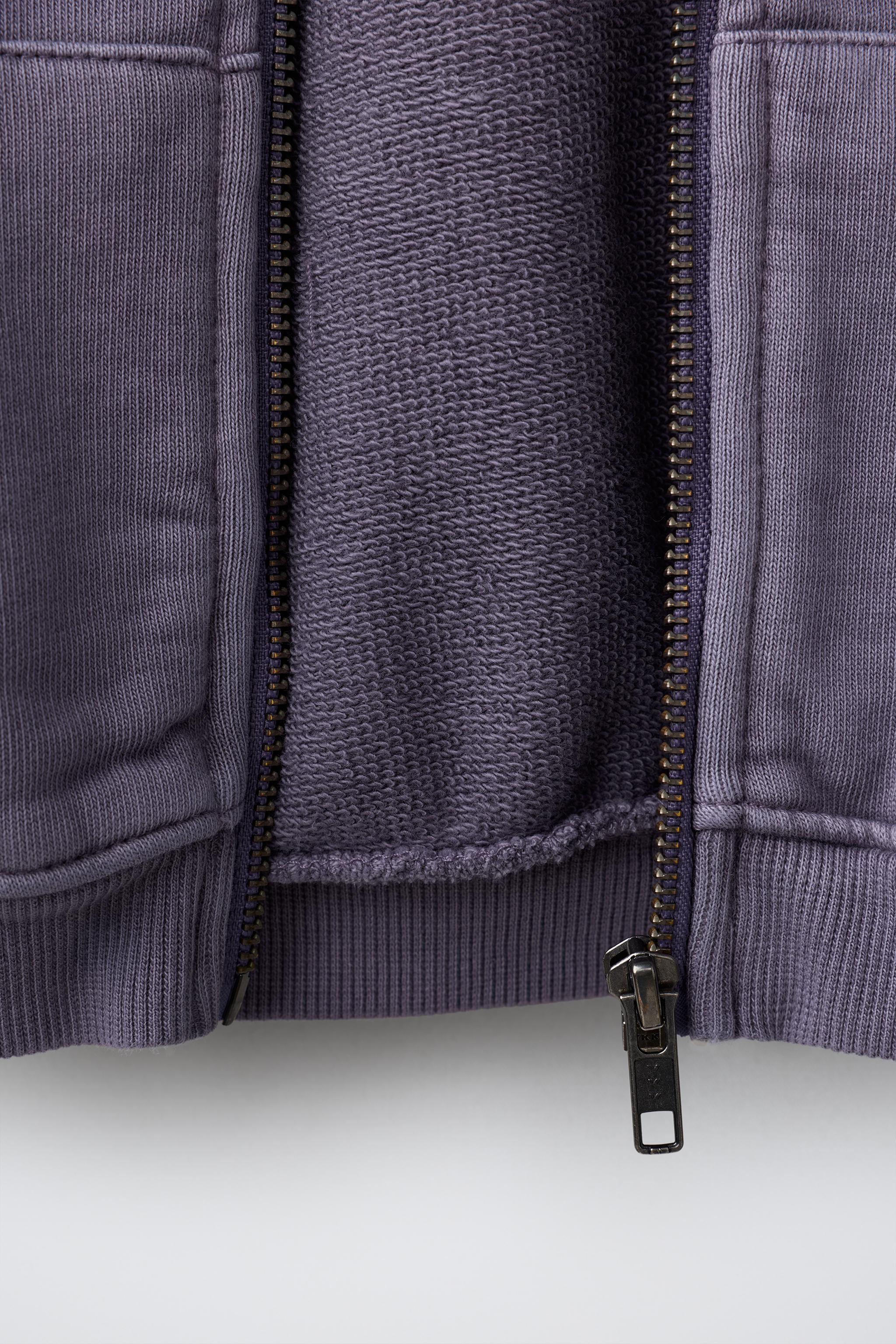 ジップアップフーディ - パープル | ZARA Japan / 日本