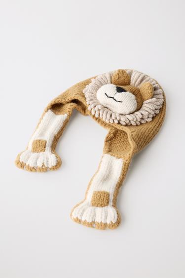 LIMITED EDITION WOOL LION BEANIE - Brown by Zara - Image 1