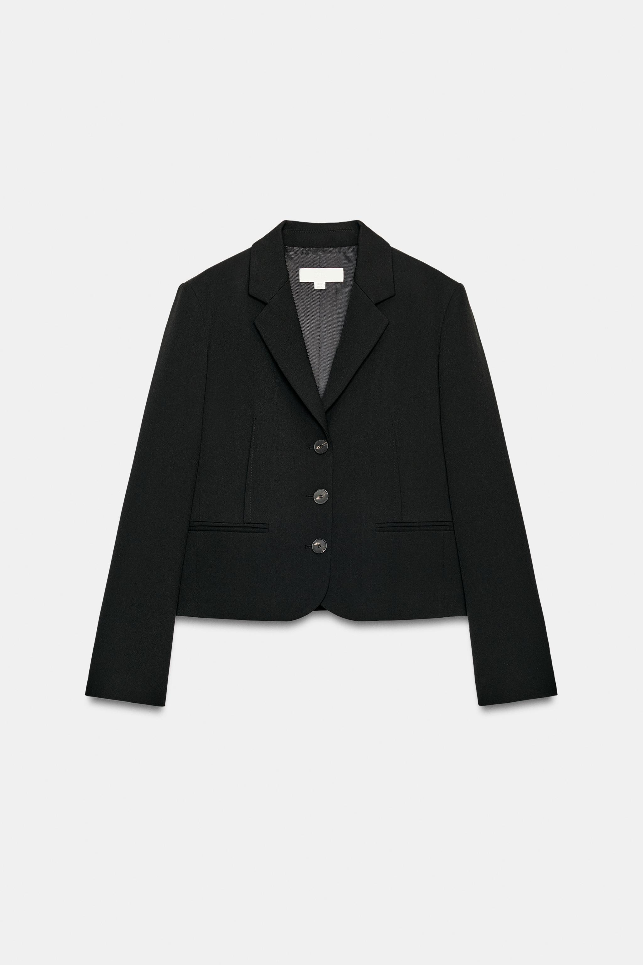 Женские пиджаки Zara CROPPED SEAMED BLAZER — фото 6