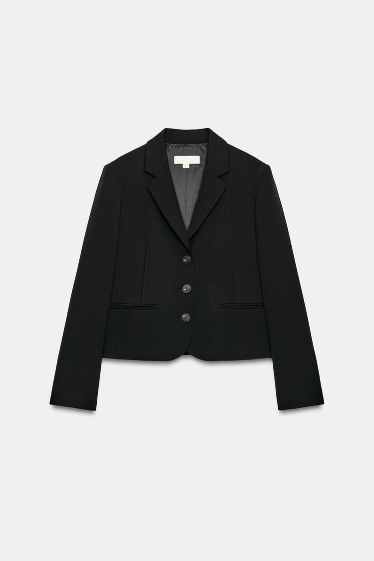Blazer cropped con pinzas 5