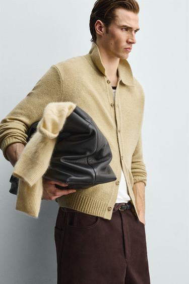 100% WOOL CARDIGAN - Light green by Zara - Image 5