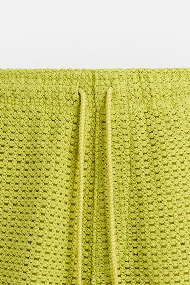 OPEN WEAVE TEXTURED BERMUDA SHORTS - Lime by Zara - Image 7