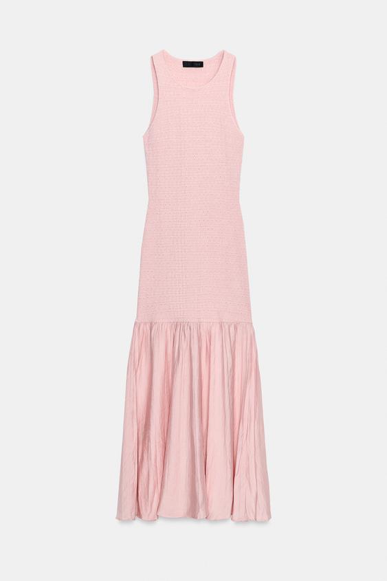 COMBINED LONG KNIT DRESS - Pink by Zara - Image 0