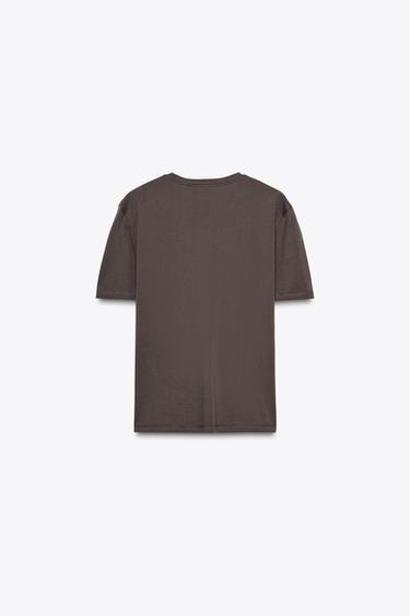 T-SHIRT INSCRIPTION - Chocolat de Zara - Image 5