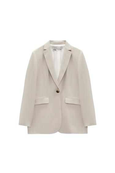 STRAIGHT FIT SINGLE-BUTTON BLAZER
