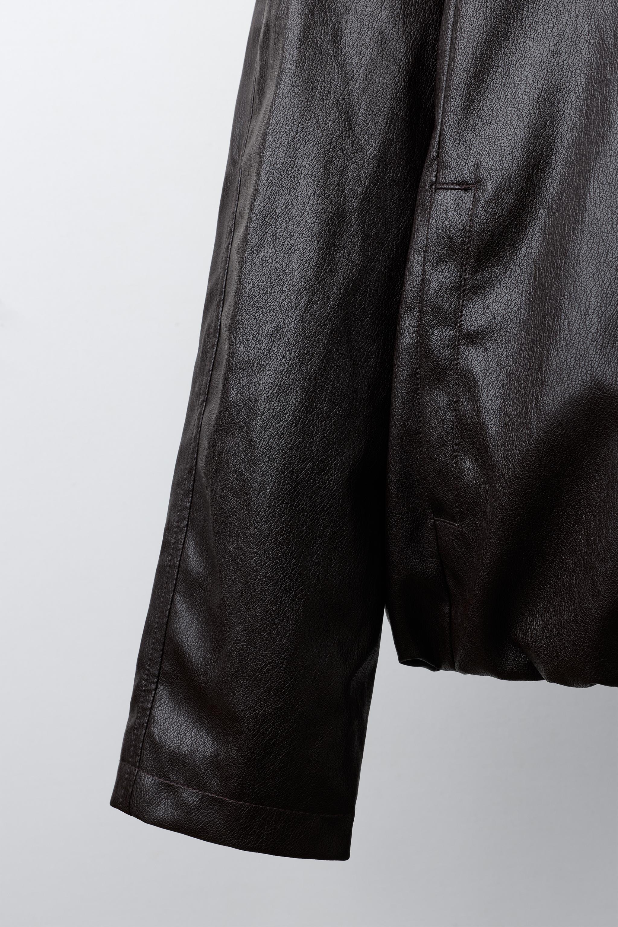 FAUX LEATHER BOMBER JACKET